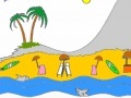 Tropical Beach Coloring