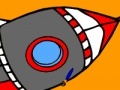 Flying Space rocket coloring