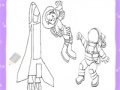 Cute astronauts coloring